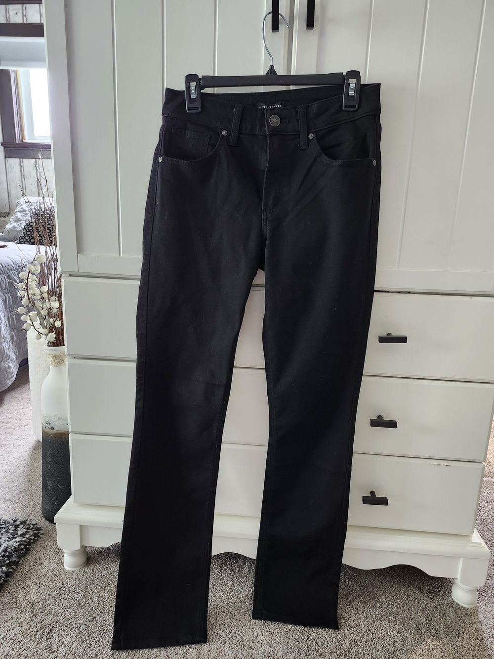 Silver Jeans Women’s Skinny Black Denim Sz 28 With 31 Inseam